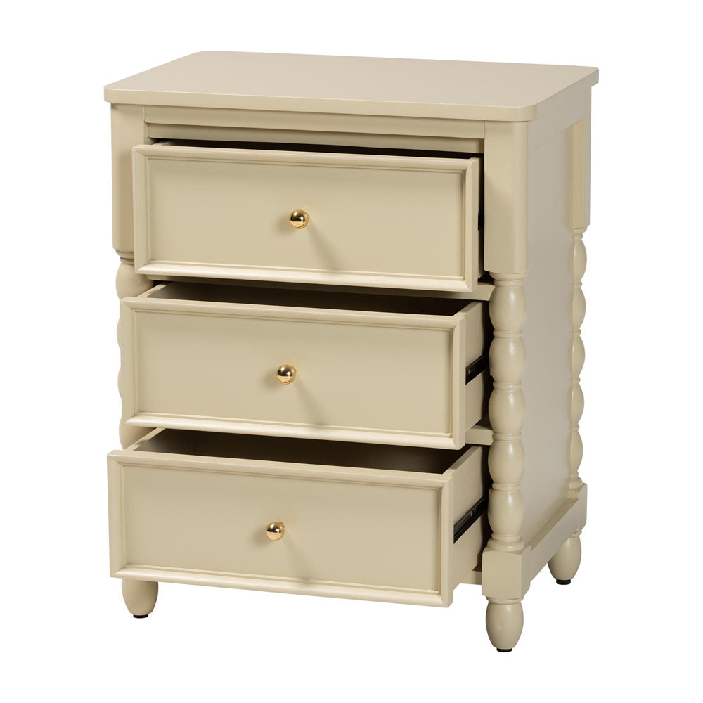 bali & pari - Kyla Nightstand in Beige - Kyla-Beige-Wooden-NS view 2