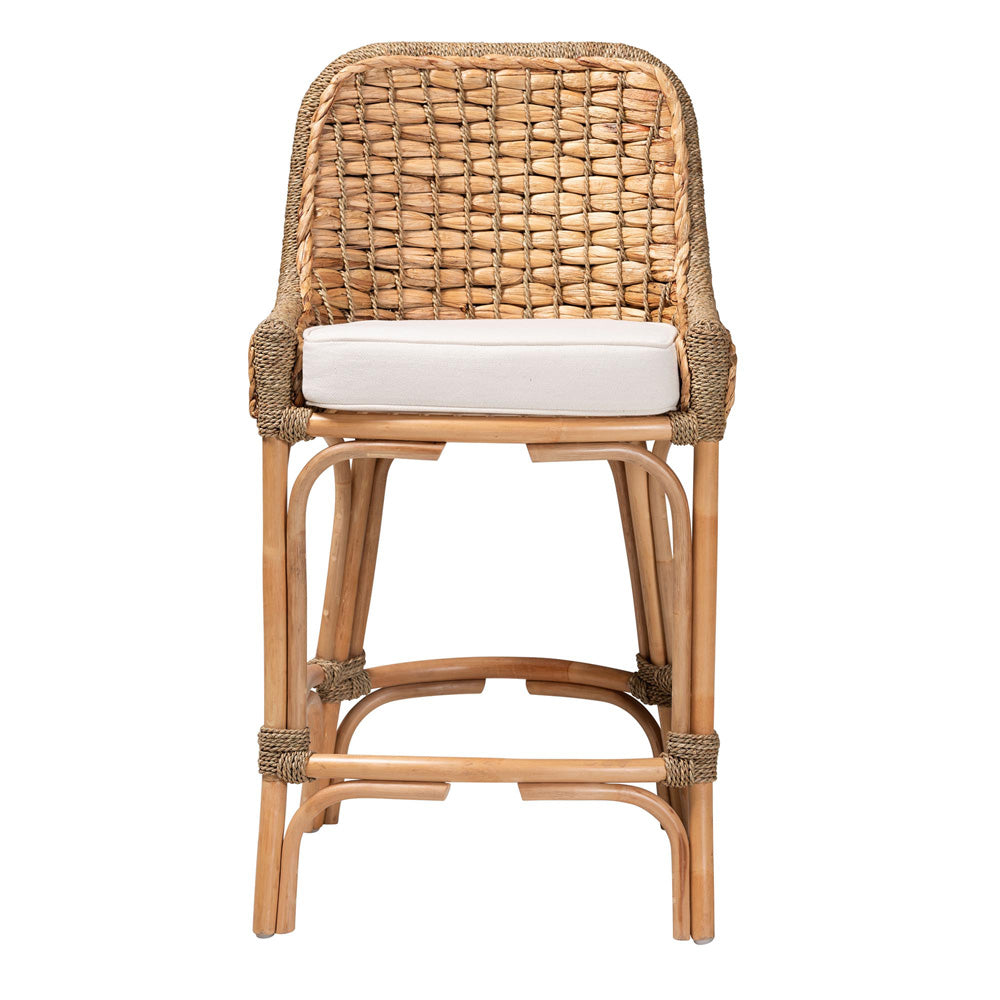 bali & pari - Kyle Counter Stool in White/Natural Brown - Kyle-Rattan-CS view 2