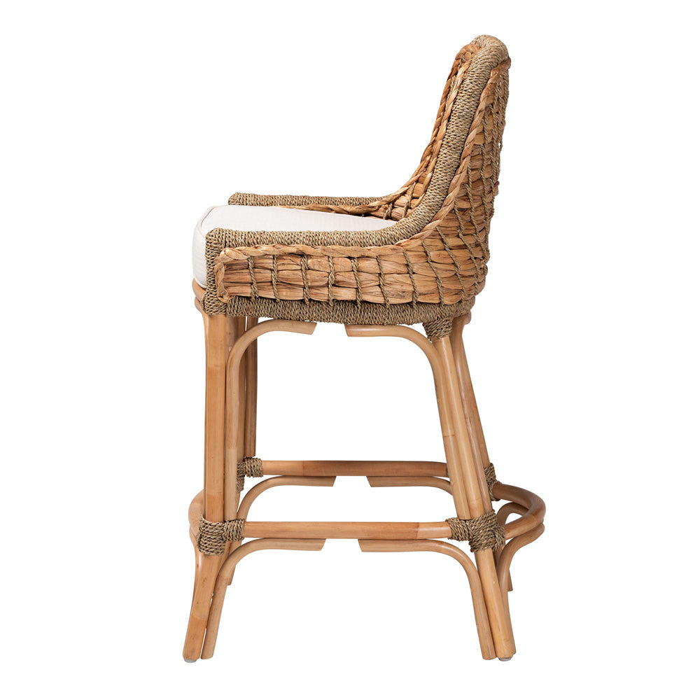 bali & pari - Kyle Counter Stool in White/Natural Brown - Kyle-Rattan-CS view 3