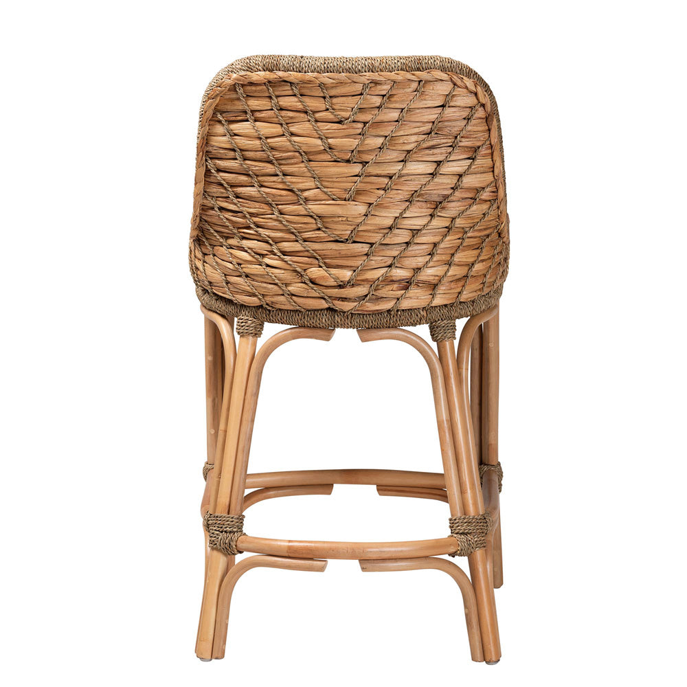 bali & pari - Kyle Counter Stool in White/Natural Brown - Kyle-Rattan-CS view 4
