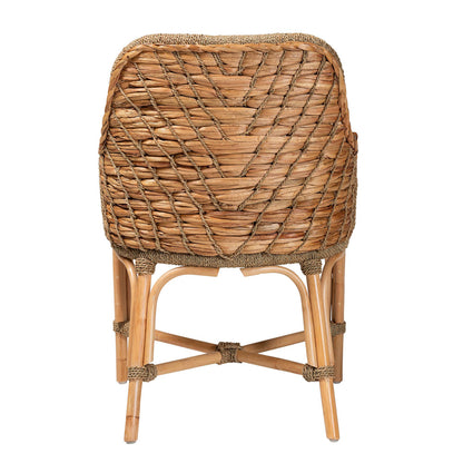 bali & pari - Kyle Dining Chair in White/Natural Brown - Kyle-Rattan-DC-Arm view 4