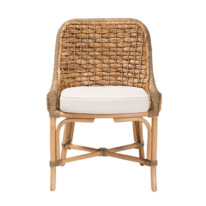 bali & pari - Kyle Dining Chair in White/Natural Brown - Kyle-Rattan-DC-No Arm view 2