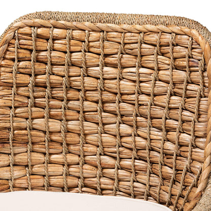bali & pari - Kyle Dining Chair in White/Natural Brown - Kyle-Rattan-DC-No Arm view 5