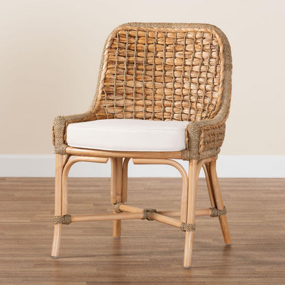 bali & pari - Kyle Dining Chair in White/Natural Brown - Kyle-Rattan-DC-No Arm view 9