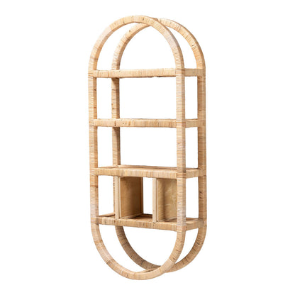 bali & pari - Labonita Shelving Unit in Natural Brown - WS177-Natural Rattan-Wall Shelf view 1