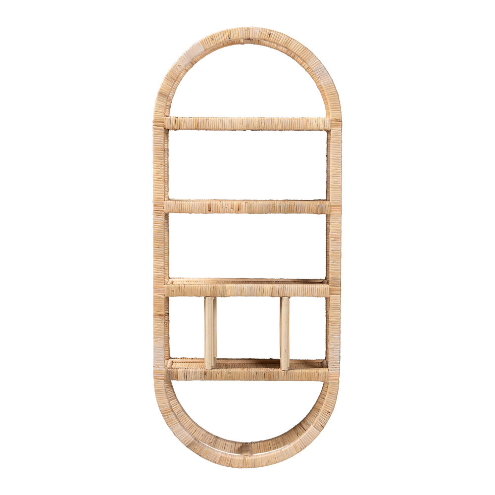 bali & pari - Labonita Shelving Unit in Natural Brown - WS177-Natural Rattan-Wall Shelf view 2