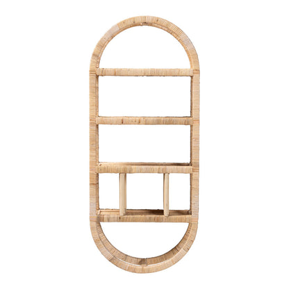 bali & pari - Labonita Shelving Unit in Natural Brown - WS177-Natural Rattan-Wall Shelf view 2