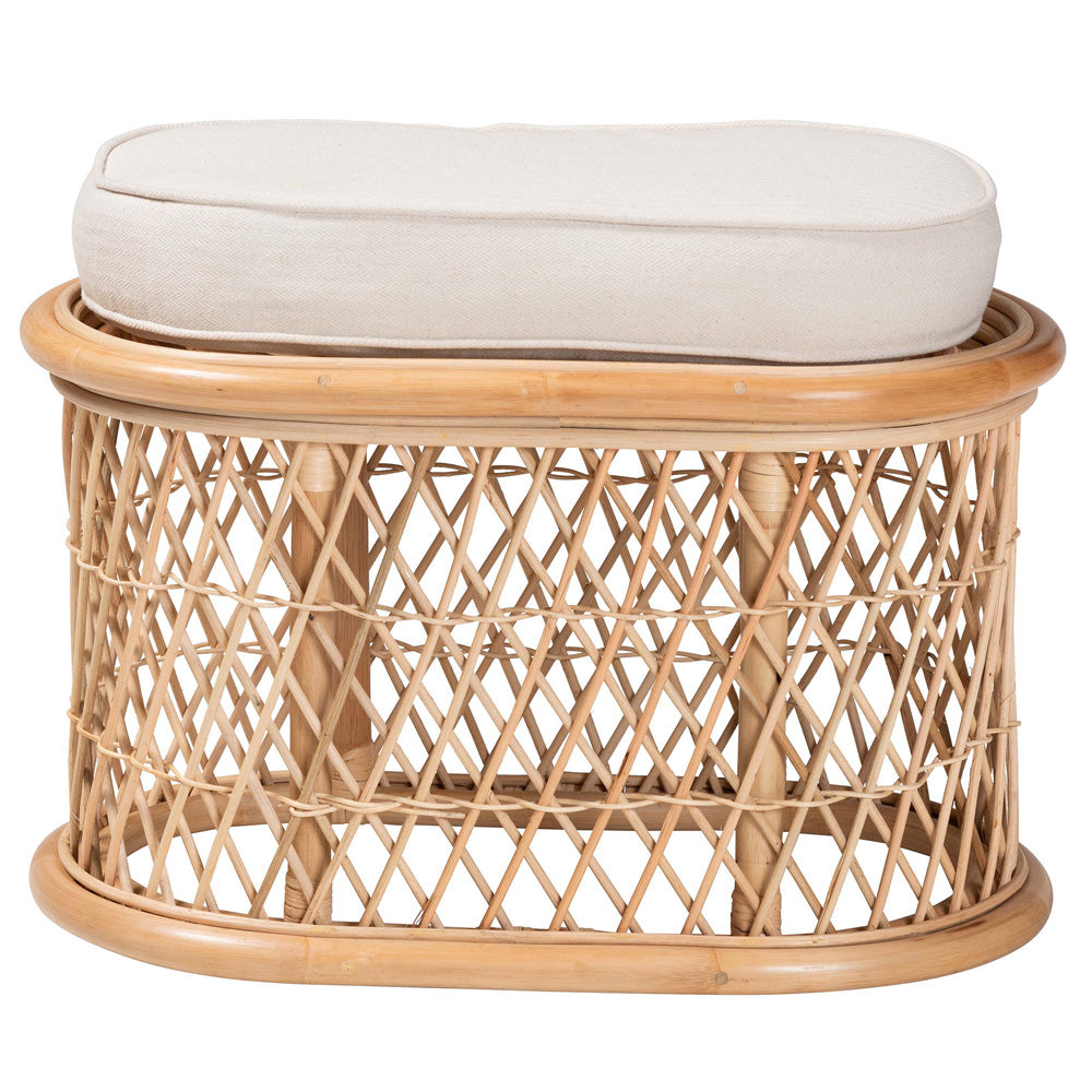 bali & pari - Ladonna Ottoman Footstool in Natural - WS072-Natural Rattan-Stool view 2