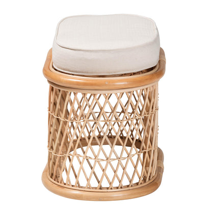 bali & pari - Ladonna Ottoman Footstool in Natural - WS072-Natural Rattan-Stool view 3