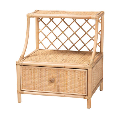 bali & pari - Lalo Nightstand in Natural Brown - WS018-Rattan-NS view 1