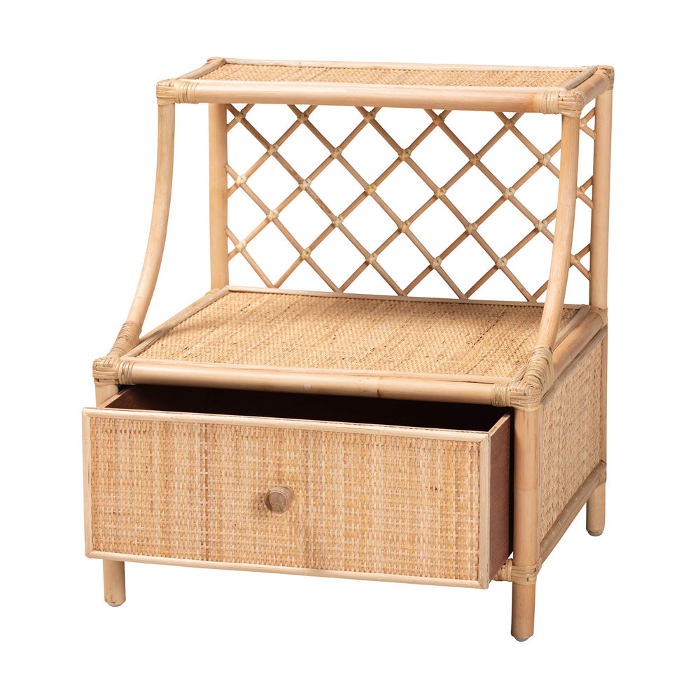 bali & pari - Lalo Nightstand in Natural Brown - WS018-Rattan-NS view 2