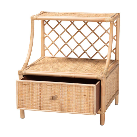 bali & pari - Lalo Nightstand in Natural Brown - WS018-Rattan-NS view 2