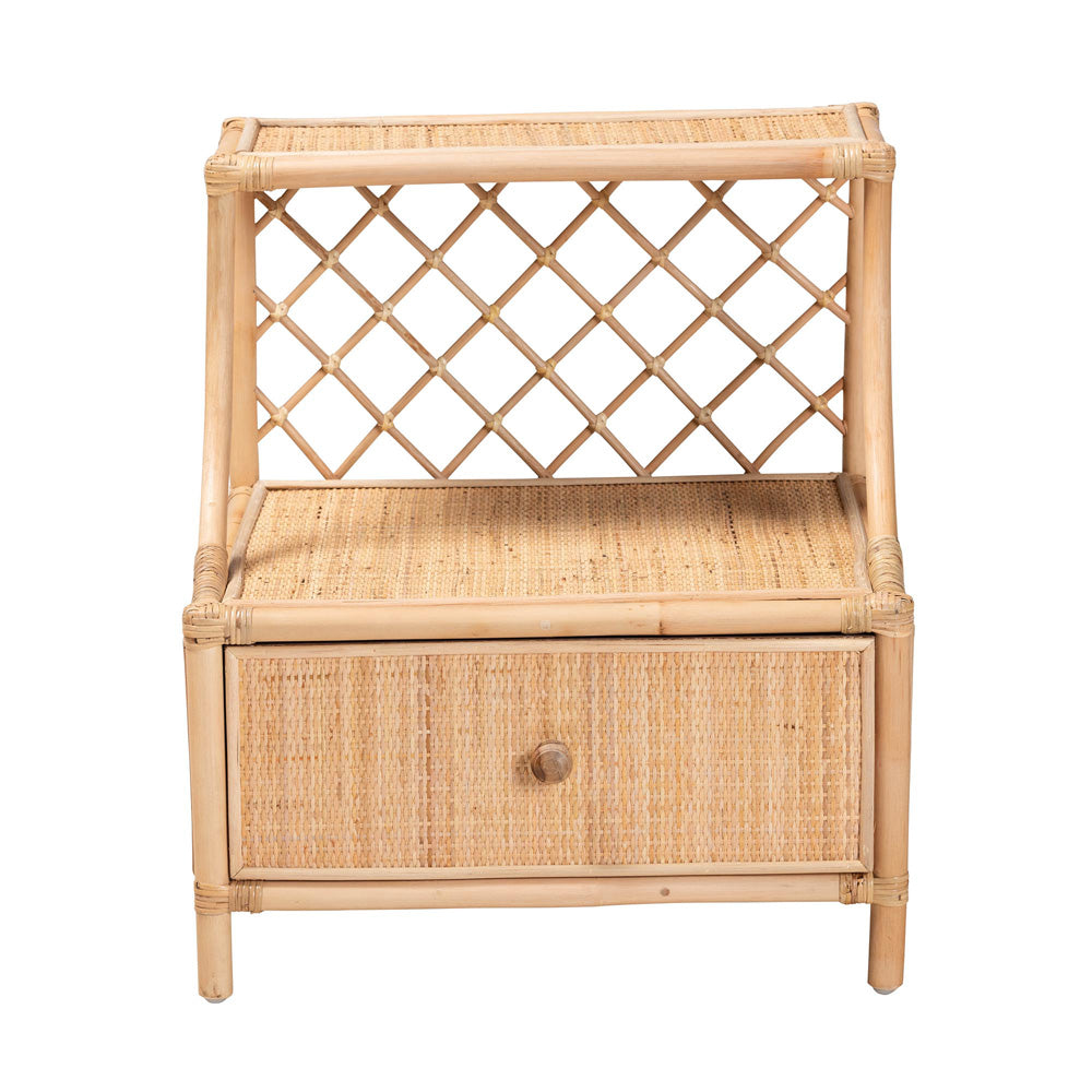 bali & pari - Lalo Nightstand in Natural Brown - WS018-Rattan-NS view 3