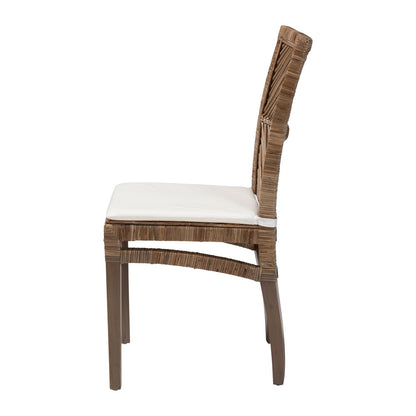 bali & pari - Laluna Dining Chair in Greywashed/White - Laluna-Grey Natural Rattan-DC view 3