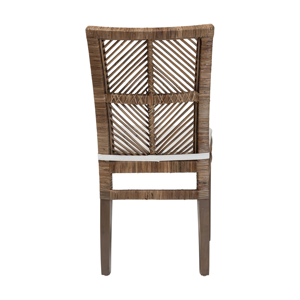 bali & pari - Laluna Dining Chair in Greywashed/White - Laluna-Grey Natural Rattan-DC view 4