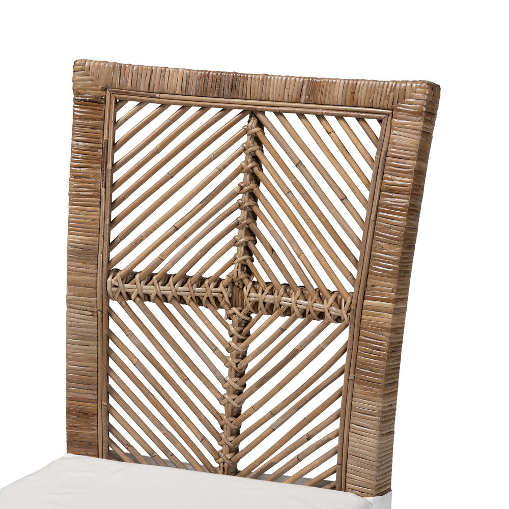 bali & pari - Laluna Dining Chair in Greywashed/White - Laluna-Grey Natural Rattan-DC view 5
