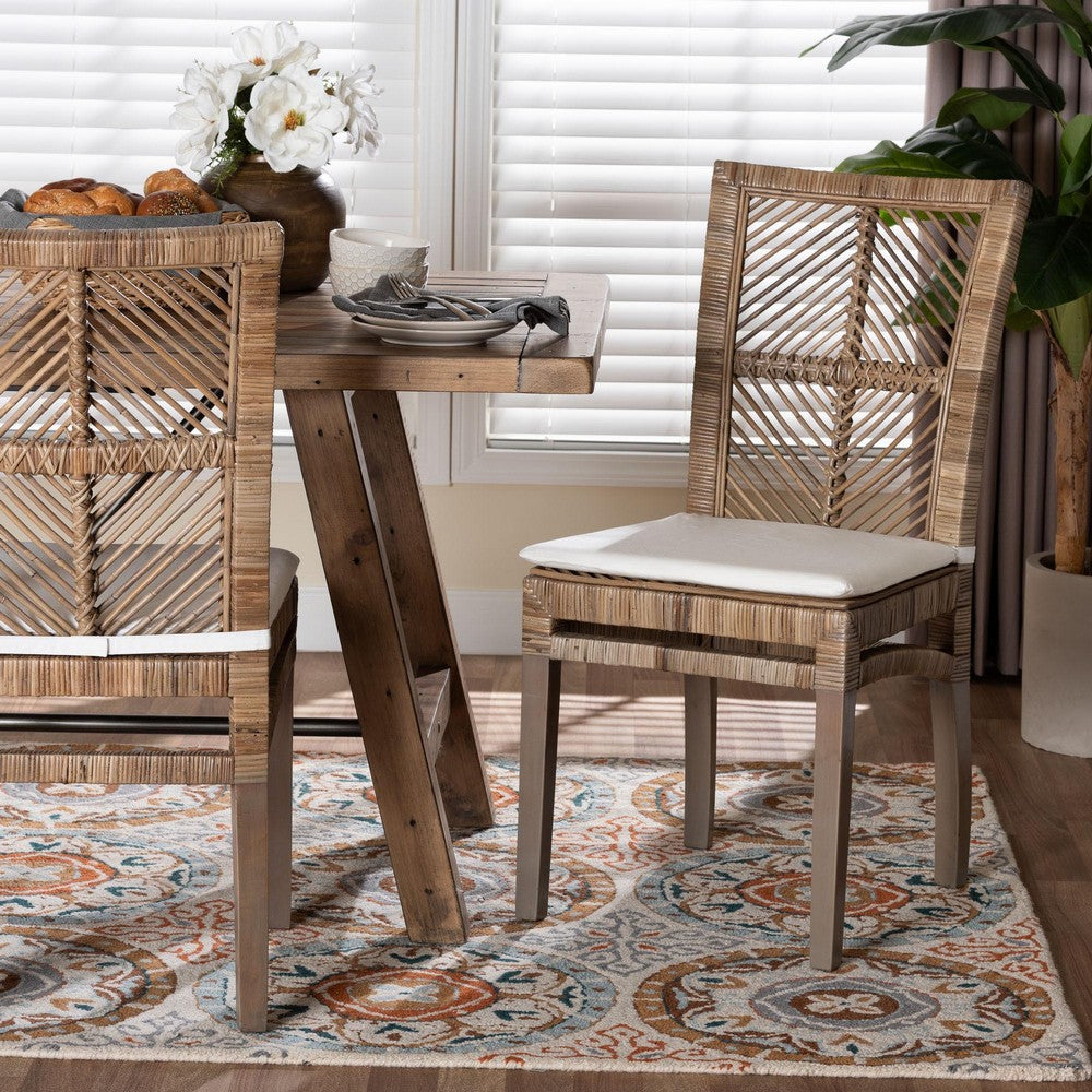 bali & pari - Laluna Dining Chair in Greywashed/White - Laluna-Grey Natural Rattan-DC view 8