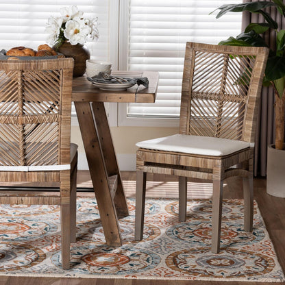 bali & pari - Laluna Dining Chair in Greywashed/White - Laluna-Grey Natural Rattan-DC view 8