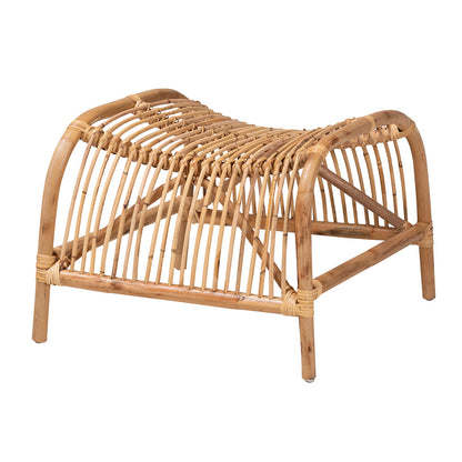 bali & pari - Lamaria Footstool in Natural Brown - DC9099-Rattan-Footstool view 1