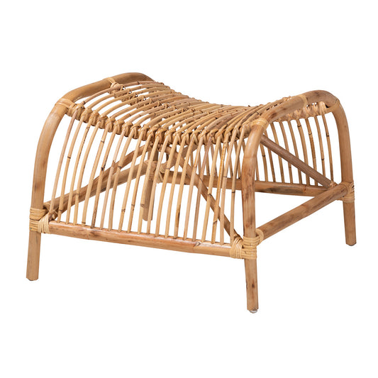 bali & pari - Lamaria Footstool in Natural Brown - DC9099-Rattan-Footstool view 1