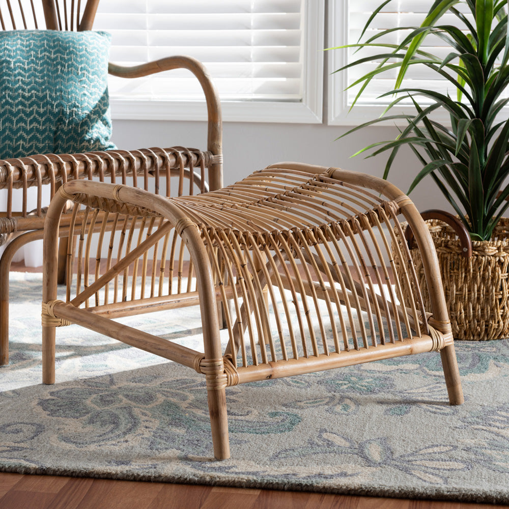 bali & pari - Lamaria Footstool in Natural Brown - DC9099-Rattan-Footstool view 5