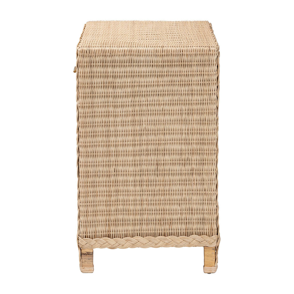 bali & pari - Lanica Console Table in Pale Brown - Braided Sun Bleached Ivory Rattan-Console Table view 4