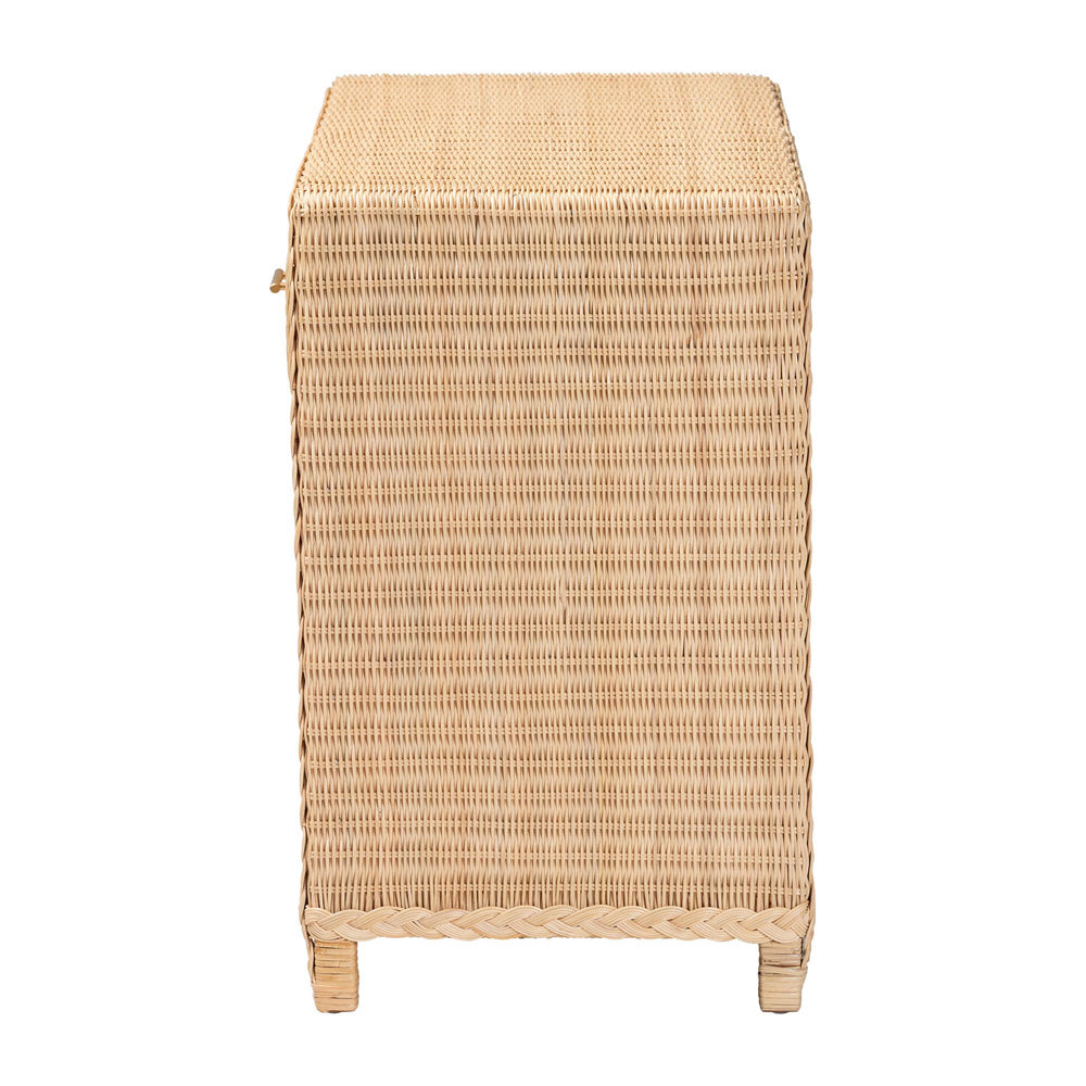 bali & pari - Lanica Console Table in Sun-bleached Rattan - Braided Sun Bleached Ivory Rattan-Version 2-Console Table view 4