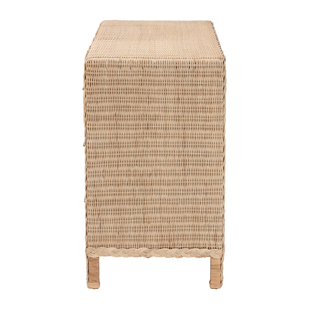 bali & pari - Lanica Dresser in Sun-bleached Rattan - Braided Sun Bleached Ivory-Wood/Rattan-6DW-Dresser view 4