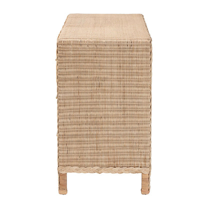 bali & pari - Lanica Dresser in Sun-bleached Rattan - Braided Sun Bleached Ivory-Wood/Rattan-6DW-Dresser view 4