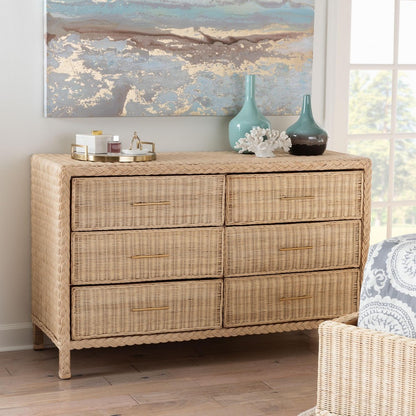 bali & pari - Lanica Dresser in Sun-bleached Rattan - Braided Sun Bleached Ivory-Wood/Rattan-6DW-Dresser view 9