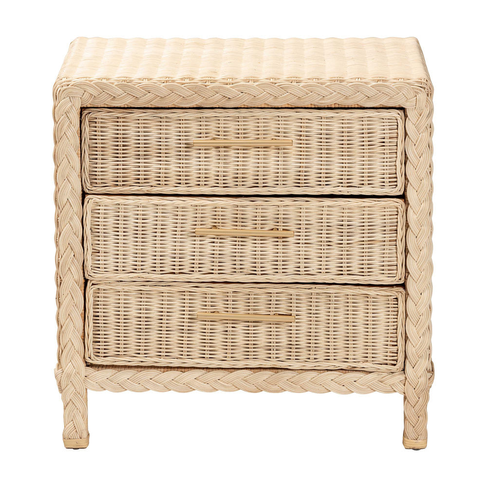 bali & pari - Lanica Nightstand in Pale Brown - Braided Sun Bleached Ivory-Wood/Rattan-3DW-NS view 3