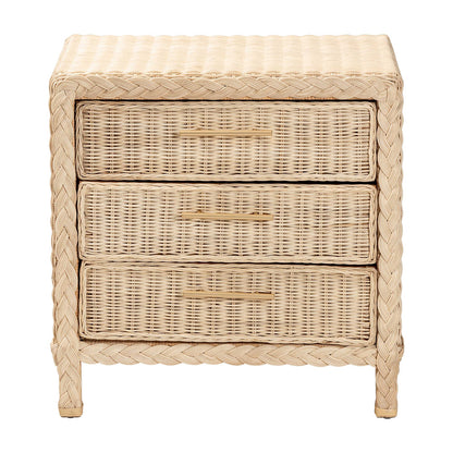 bali & pari - Lanica Nightstand in Pale Brown - Braided Sun Bleached Ivory-Wood/Rattan-3DW-NS view 3