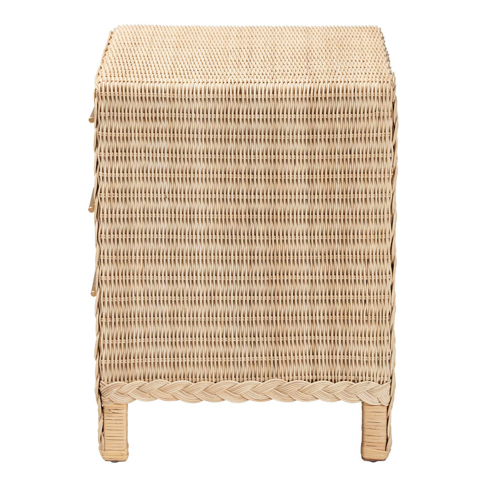 bali & pari - Lanica Nightstand in Pale Brown - Braided Sun Bleached Ivory-Wood/Rattan-3DW-NS view 4