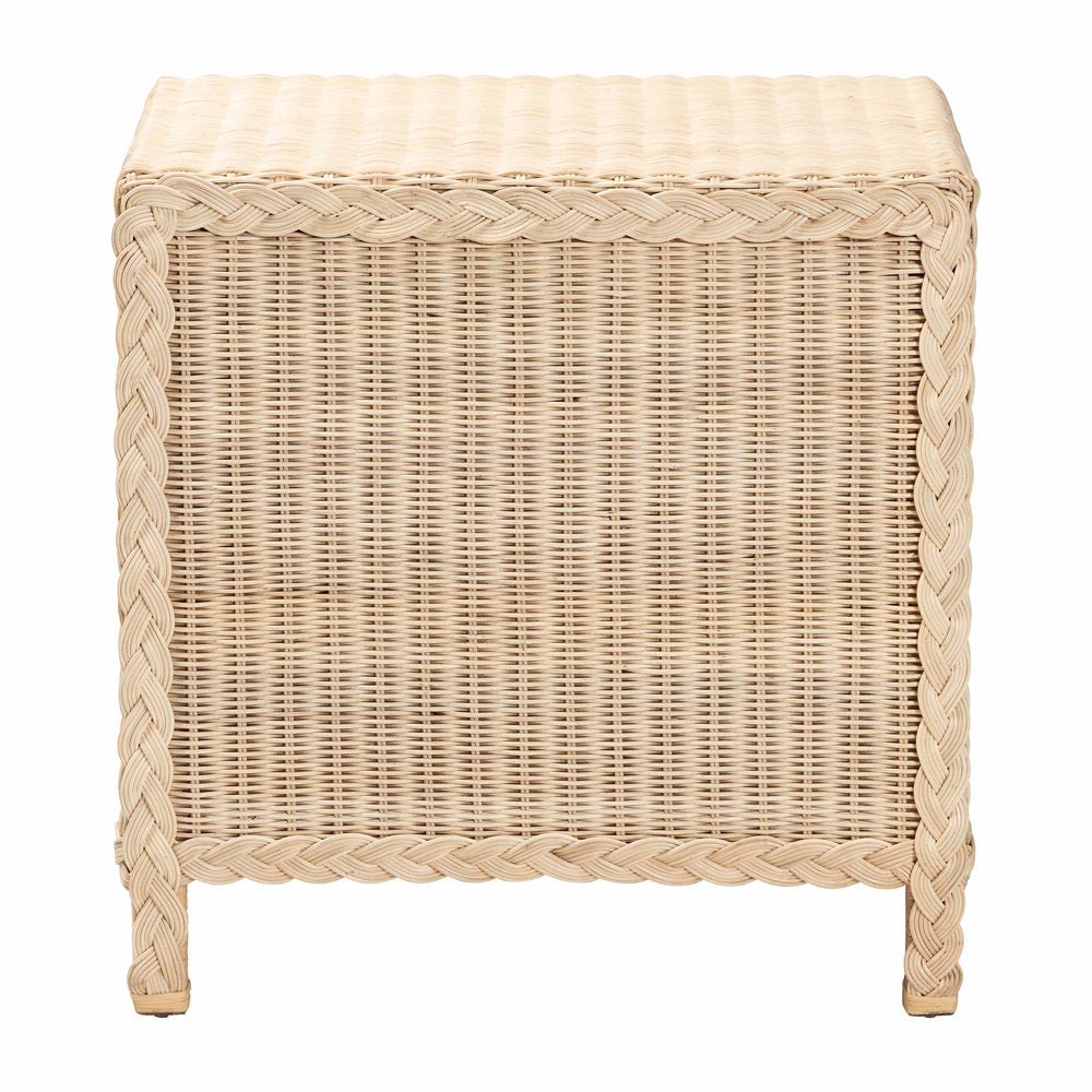 bali & pari - Lanica Nightstand in Pale Brown - Braided Sun Bleached Ivory-Wood/Rattan-3DW-NS view 5