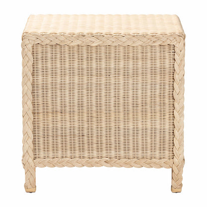 bali & pari - Lanica Nightstand in Pale Brown - Braided Sun Bleached Ivory-Wood/Rattan-3DW-NS view 5