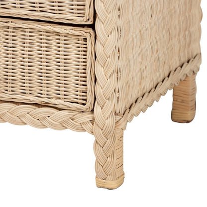 bali & pari - Lanica Nightstand in Pale Brown - Braided Sun Bleached Ivory-Wood/Rattan-3DW-NS view 7