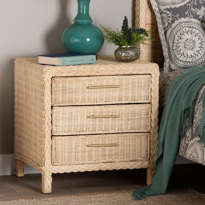 bali & pari - Lanica Nightstand in Pale Brown - Braided Sun Bleached Ivory-Wood/Rattan-3DW-NS view 9
