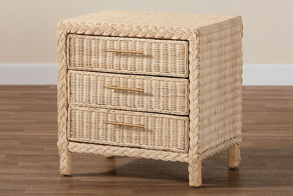 bali & pari - Lanica Nightstand in Pale Brown - Braided Sun Bleached Ivory-Wood/Rattan-3DW-NS view 10