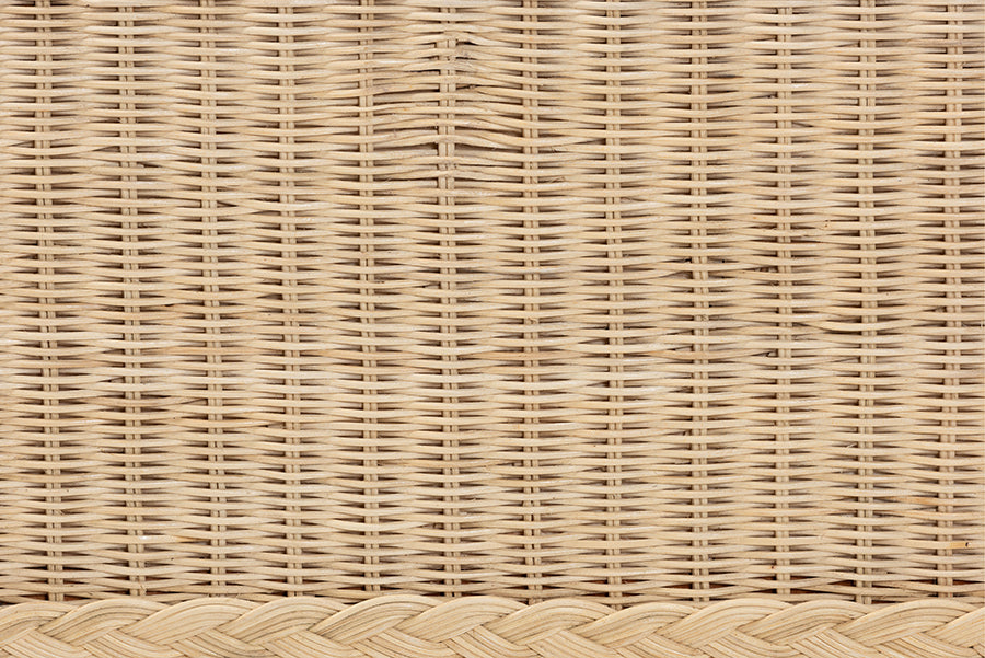 bali & pari - Lanica Queen Bedroom Set in Sun-bleached Rattan - Braided Sun Bleached Ivory-Wood/Rattan-4PC Bedroom Set-New view 10