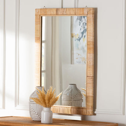 bali & pari - Lankston Mirror in Natural - WS101-Natural Rattan/Wood-Mirror view 3
