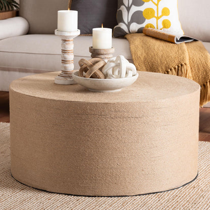 bali & pari - Lapis Coffee Table in Natural Brown - F248-FT9-Seagrass-Round-Coffee Table view 5