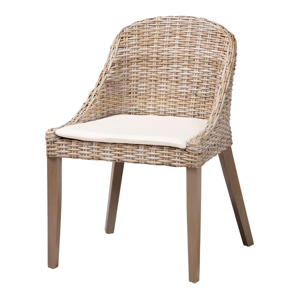 bali & pari - Lara Dining Chair in Kubu Grey/Rustic Taupe - MD-39209-Kubu Grey/Natural Rattan-DC view 1