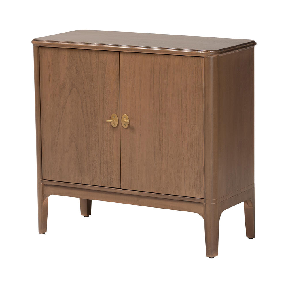 bali & pari - Latifa Storage Cabinet in Antique Brown - Latifa-Antq Brown-Wooden-2DR-Cabinet view 1
