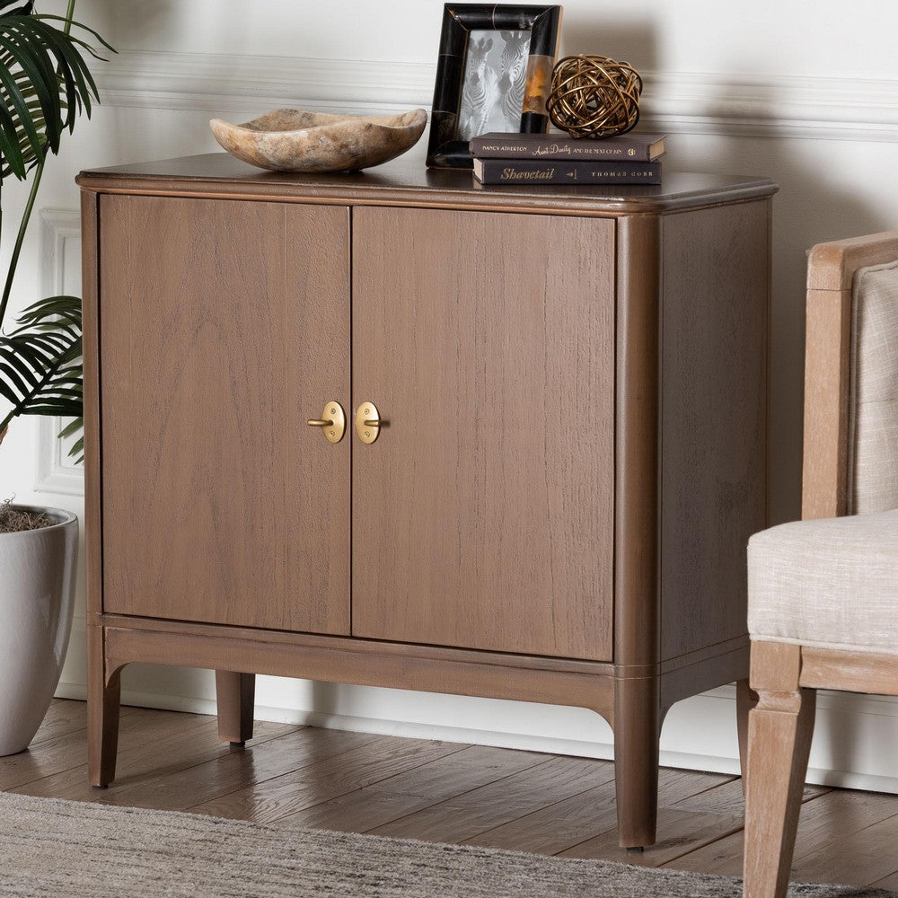 bali & pari - Latifa Storage Cabinet in Antique Brown - Latifa-Antq Brown-Wooden-2DR-Cabinet view 9