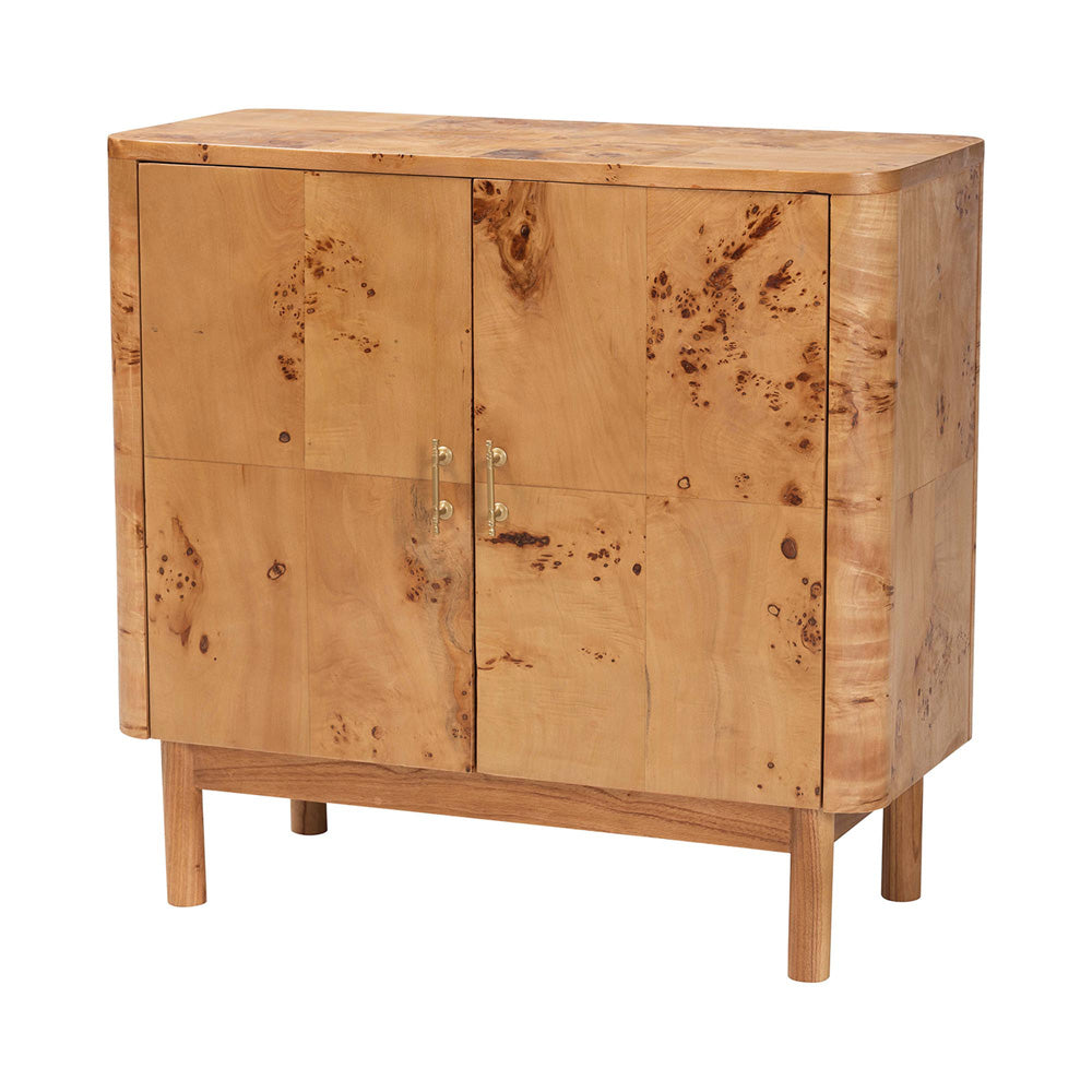 bali & pari - Latika Storage Cabinet in Mappa Burl - SVN-789-Natural Burl-Blopy-Cabinet view 1