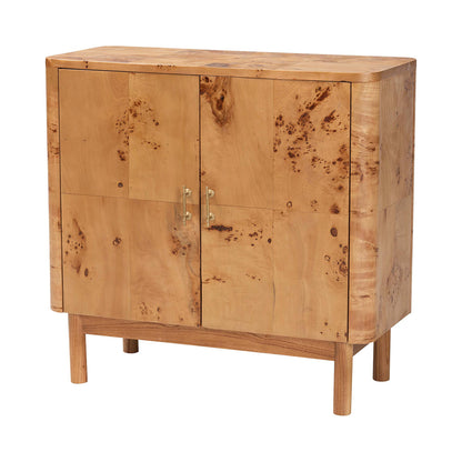 bali & pari - Latika Storage Cabinet in Mappa Burl - SVN-789-Natural Burl-Blopy-Cabinet view 1