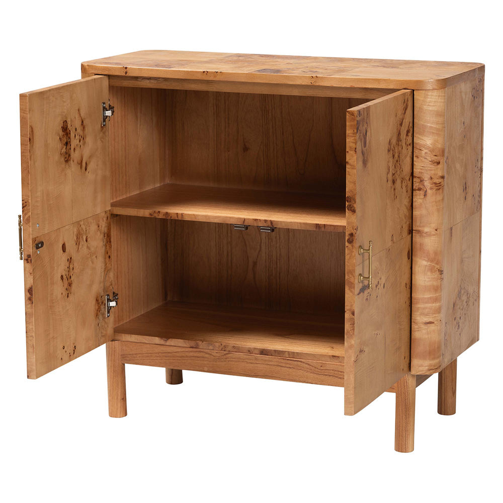 bali & pari - Latika Storage Cabinet in Mappa Burl - SVN-789-Natural Burl-Blopy-Cabinet view 2