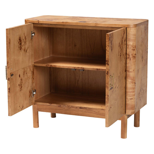 bali & pari - Latika Storage Cabinet in Mappa Burl - SVN-789-Natural Burl-Blopy-Cabinet view 2