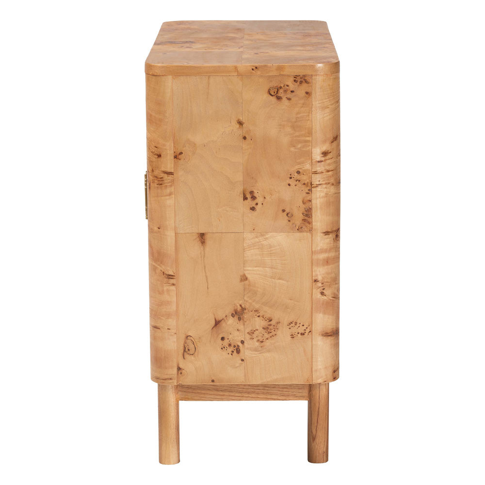 bali & pari - Latika Storage Cabinet in Mappa Burl - SVN-789-Natural Burl-Blopy-Cabinet view 4