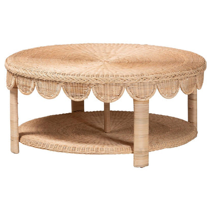bali & pari - Latoya Coffee Table in Natural Brown - WS182-Natural Rattan-Coffee Table view 1